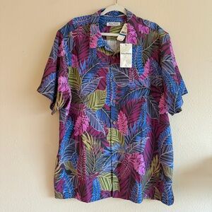 Tommy Bahama Gentlemen Prefer Fronds Short Sleeve Silk Blend Button-Up Shirt